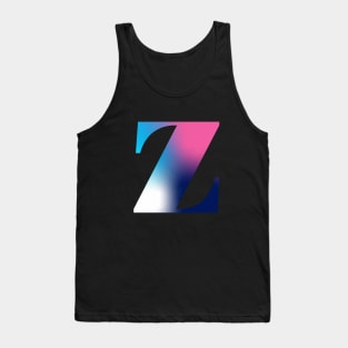 Capital Letter Z Monogram Gradient Pink Blue White Tank Top